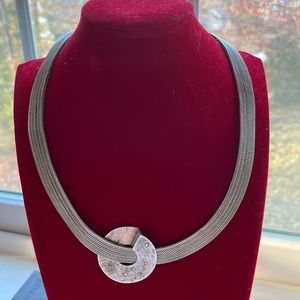 🟡 VINTAGE GERMAN STERLING SIGNED HANDERBEIT MEDALLION NECKLACE